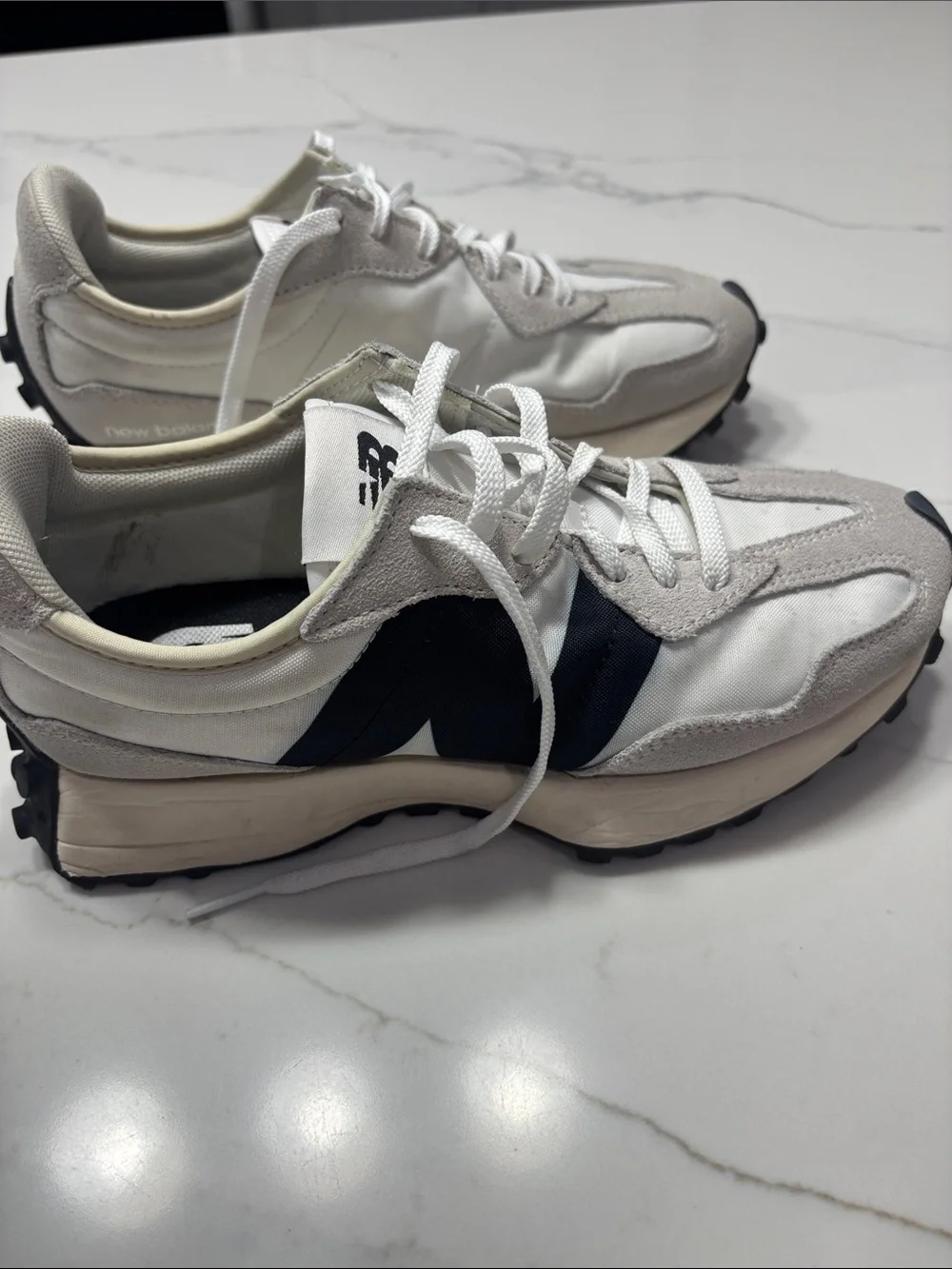 New Balance Women's White, Cream & Black Retro-Runner Sneakers